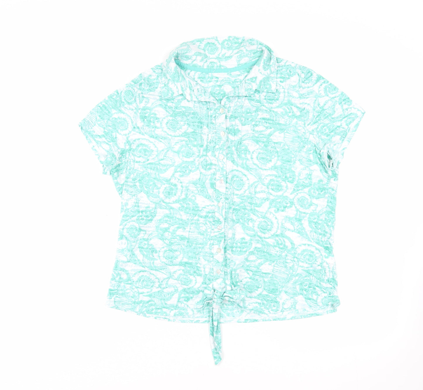 Womens UK Size 18 Marks and Spencer Green Basic Button-Up