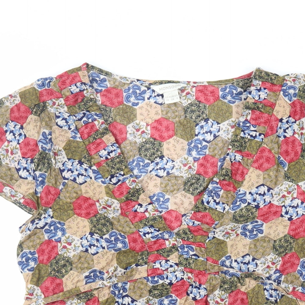 Womens UK Size 10 Monsoon Multicoloured Basic Blouse