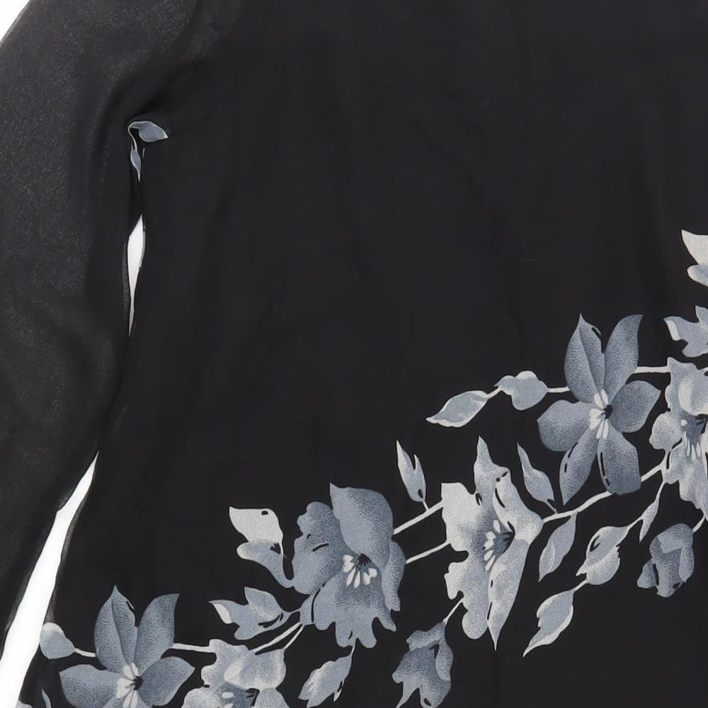 Womens UK Size 10 Kushi Black Tunic Blouse