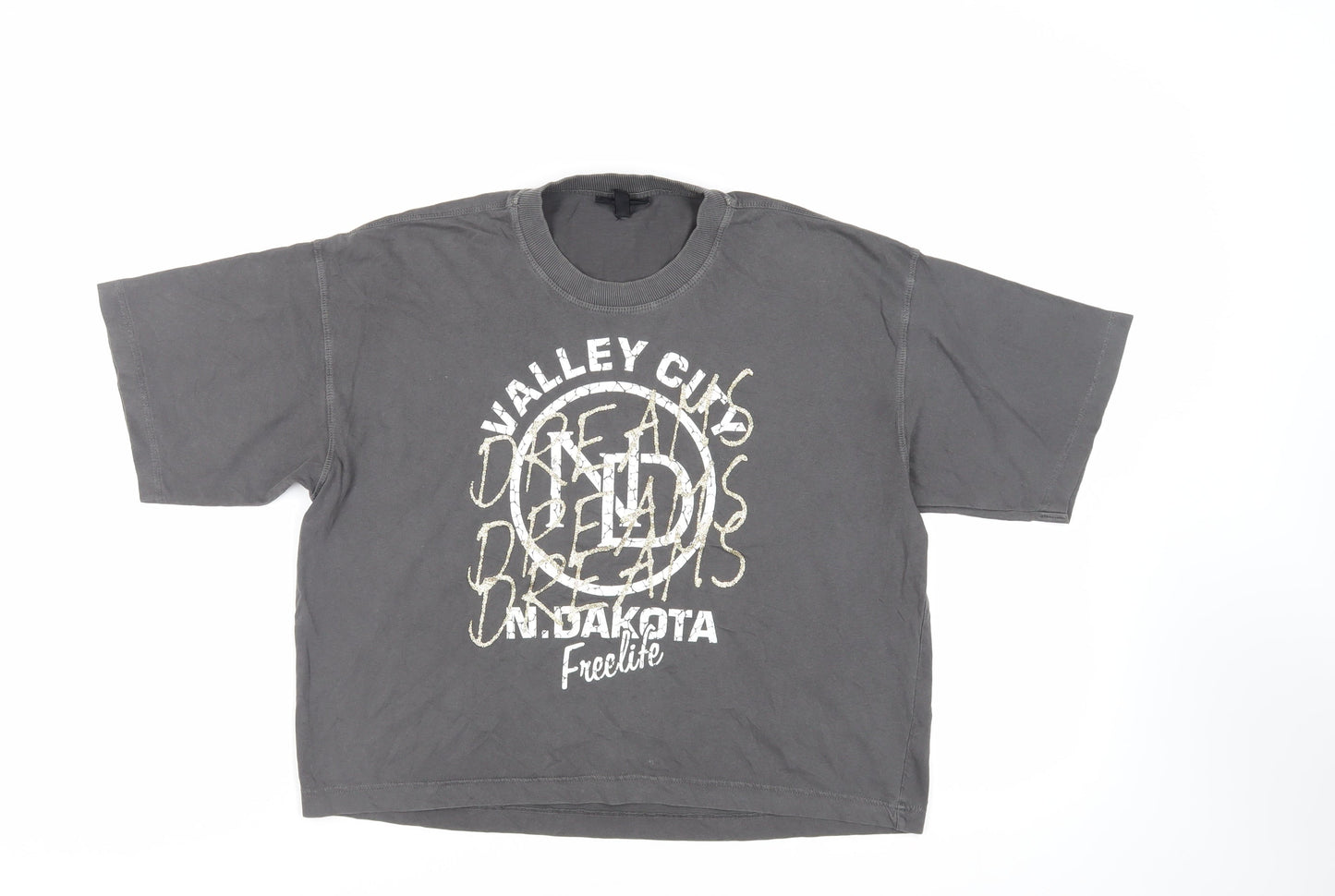 Womens UK Size XS Topshop Grey Basic T-Shirt
