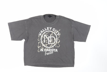 Womens UK Size XS Topshop Grey Basic T-Shirt