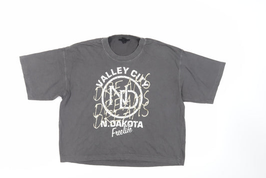 Womens UK Size XS Topshop Grey Basic T-Shirt