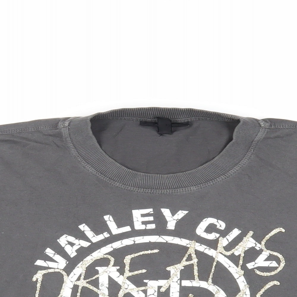 Womens UK Size XS Topshop Grey Basic T-Shirt