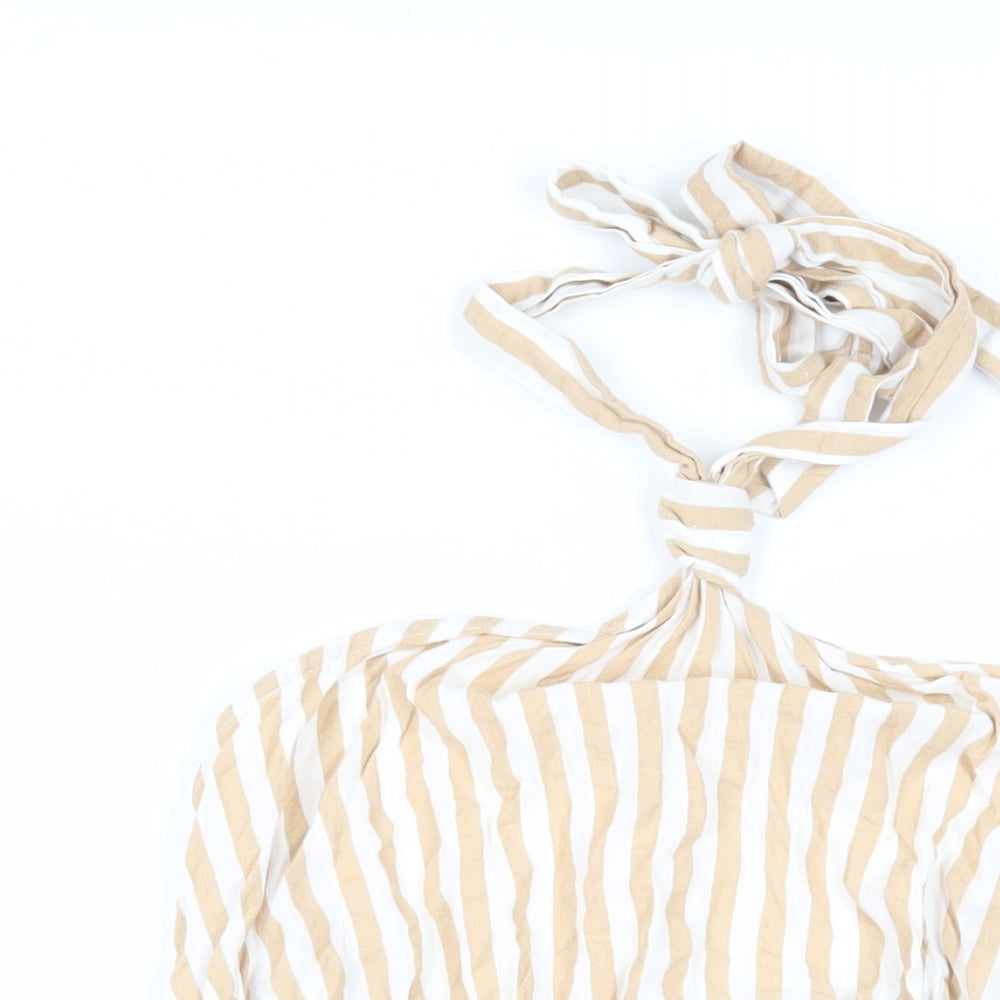 Womens UK Size 10 ASOS Beige Basic Blouse