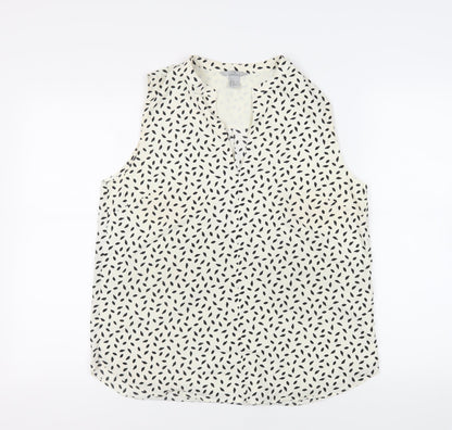 Womens UK Size 12 H&M Ivory Basic Blouse