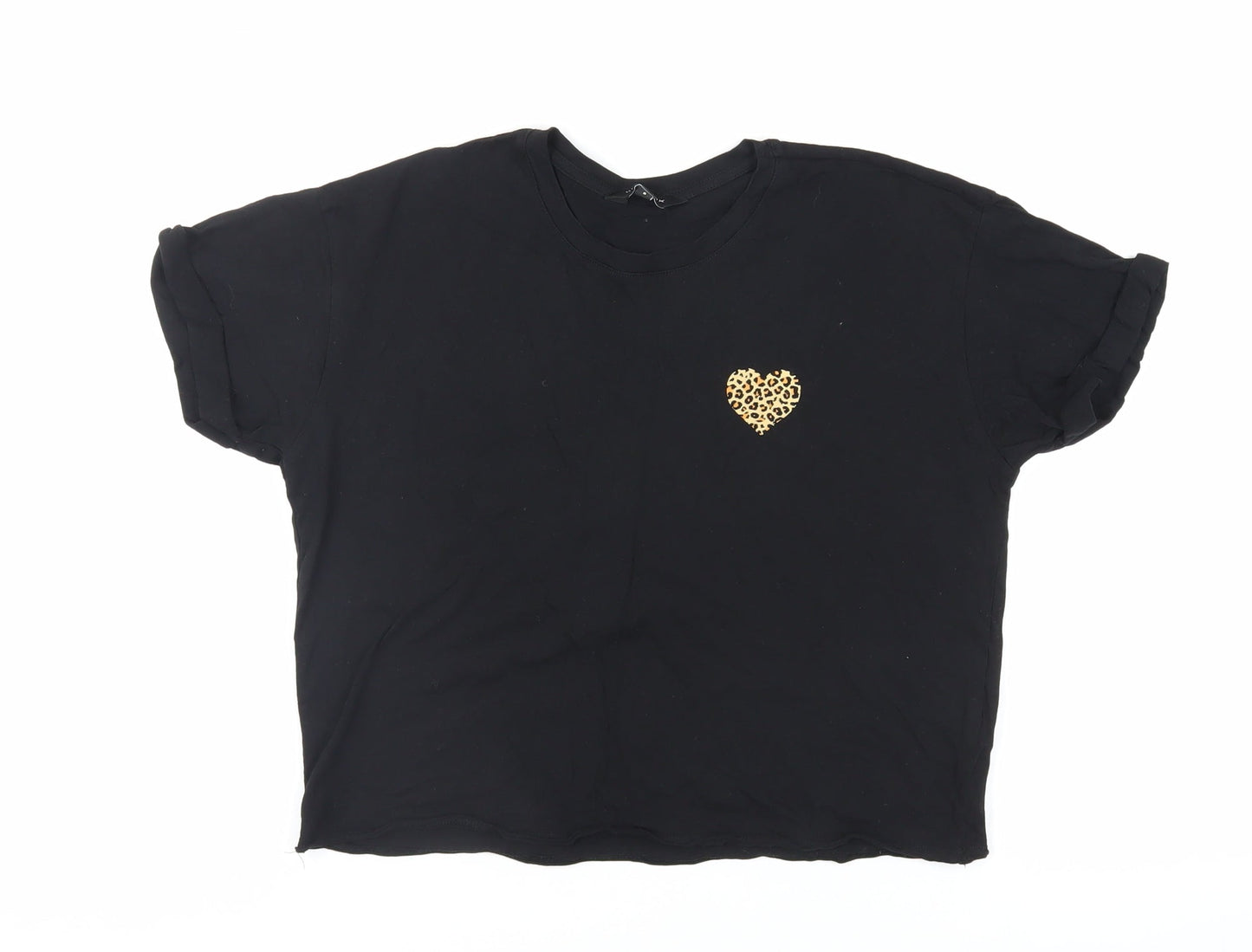 Womens UK Size 8 New Look Black Basic T-Shirt