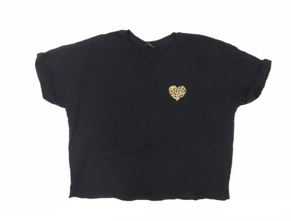 Womens UK Size 8 New Look Black Basic T-Shirt