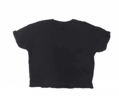 Womens UK Size 8 New Look Black Basic T-Shirt