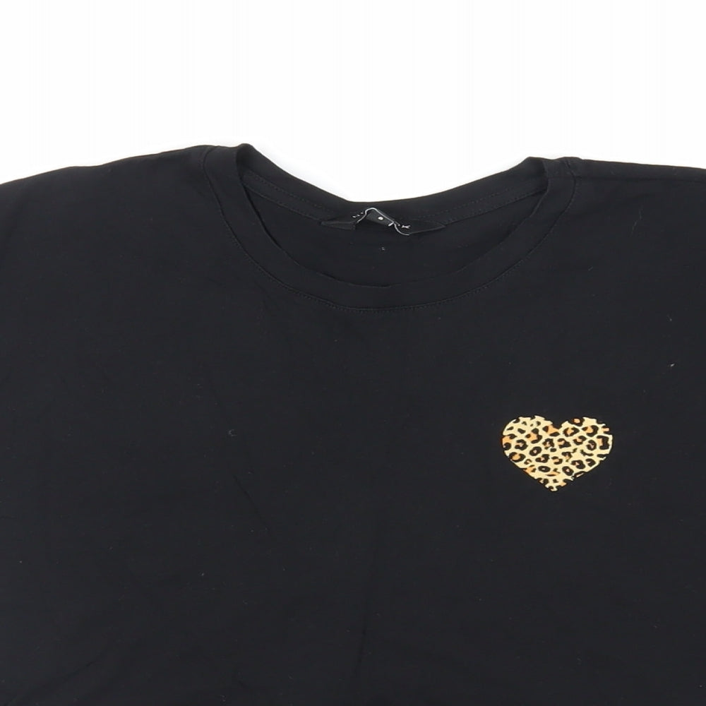 Womens UK Size 8 New Look Black Basic T-Shirt
