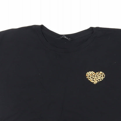 Womens UK Size 8 New Look Black Basic T-Shirt