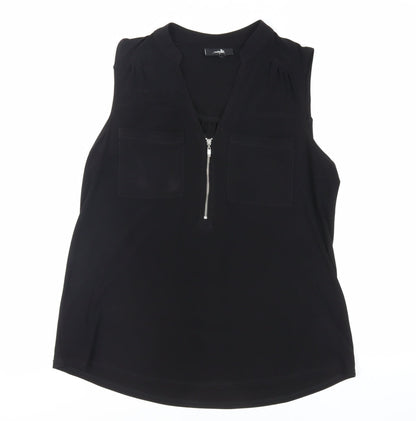 Womens UK Size S Wallis Black Basic Blouse
