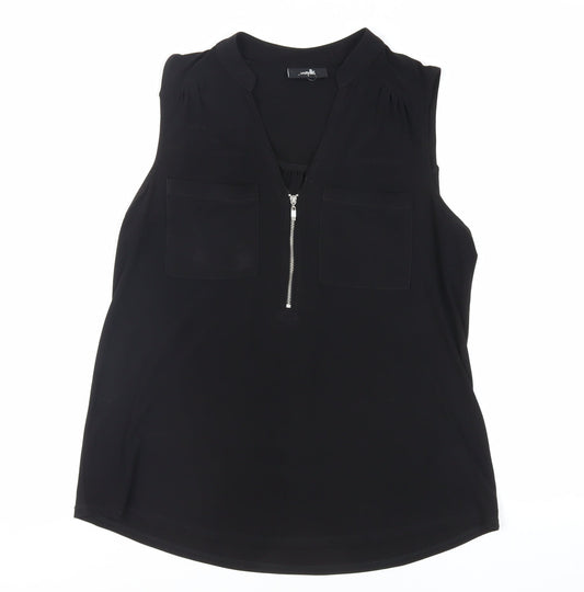 Womens UK Size S Wallis Black Basic Blouse