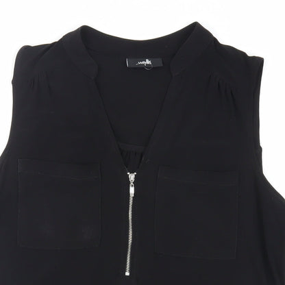 Womens UK Size S Wallis Black Basic Blouse