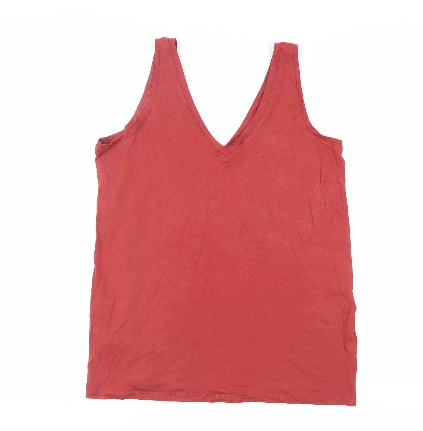 Womens UK Size 10 Marks and Spencer Red Basic Tank