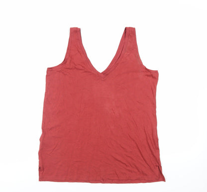 Womens UK Size 10 Marks and Spencer Red Basic Tank