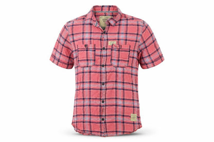 Next Mens Pink Plaid Cotton Button-Up Size S Collared Button