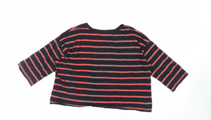 Womens UK Size 16 New Look Black Cropped T-Shirt
