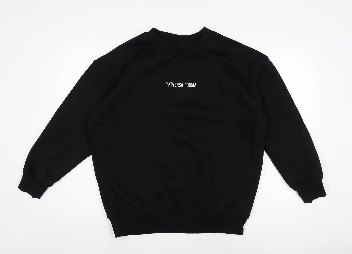 Versa Forma Womens Black Cotton Pullover Sweatshirt Size 8
