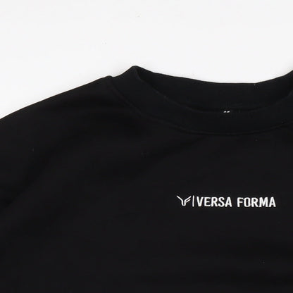 Versa Forma Womens Black Cotton Pullover Sweatshirt Size 8