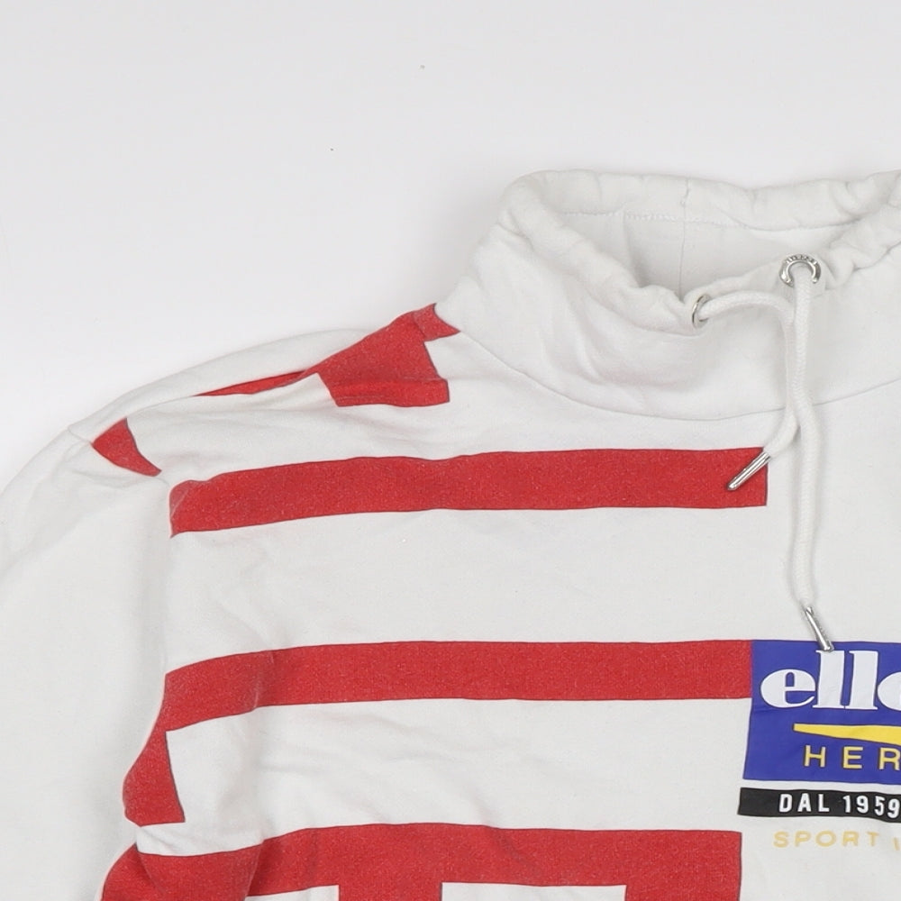 ellesse Womens White Cotton Pullover Sweatshirt Size 6