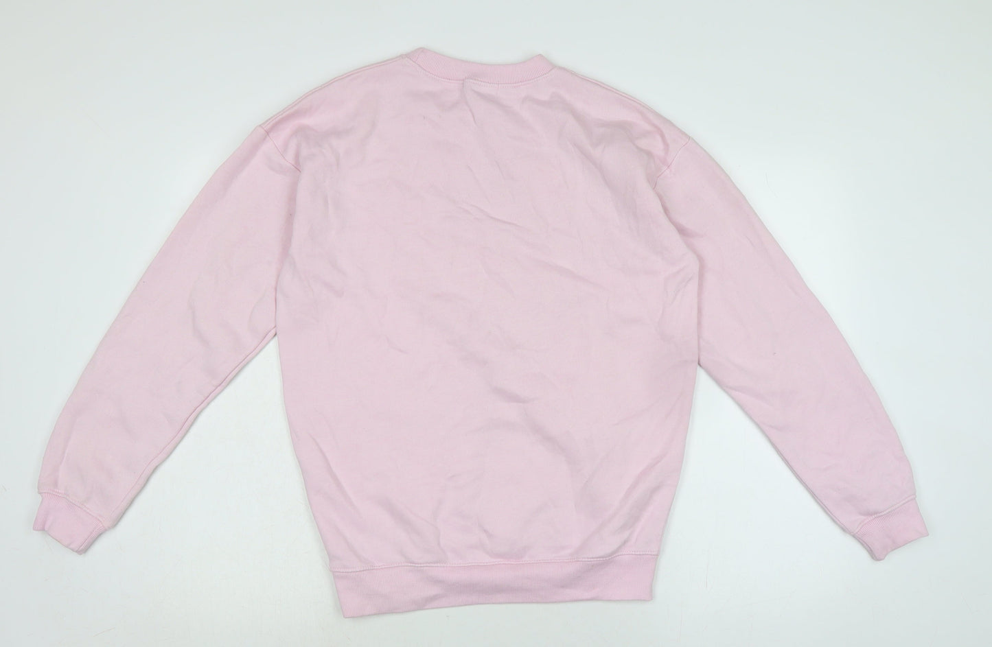 PRETTYLITTLETHING Womens Pink Cotton Pullover Sweatshirt Size S
