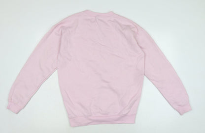 PRETTYLITTLETHING Womens Pink Cotton Pullover Sweatshirt Size S