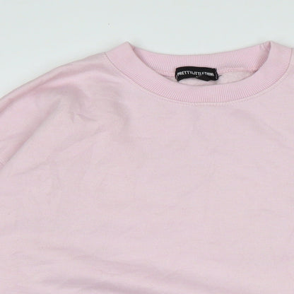 PRETTYLITTLETHING Womens Pink Cotton Pullover Sweatshirt Size S