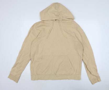 Topman Mens Beige Cotton Pullover Hoodie Size L