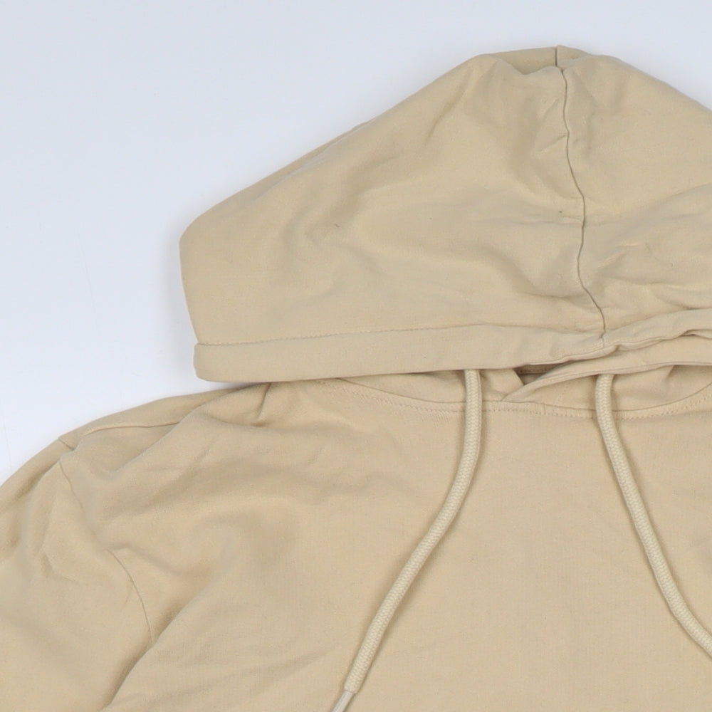 Topman Mens Beige Cotton Pullover Hoodie Size L