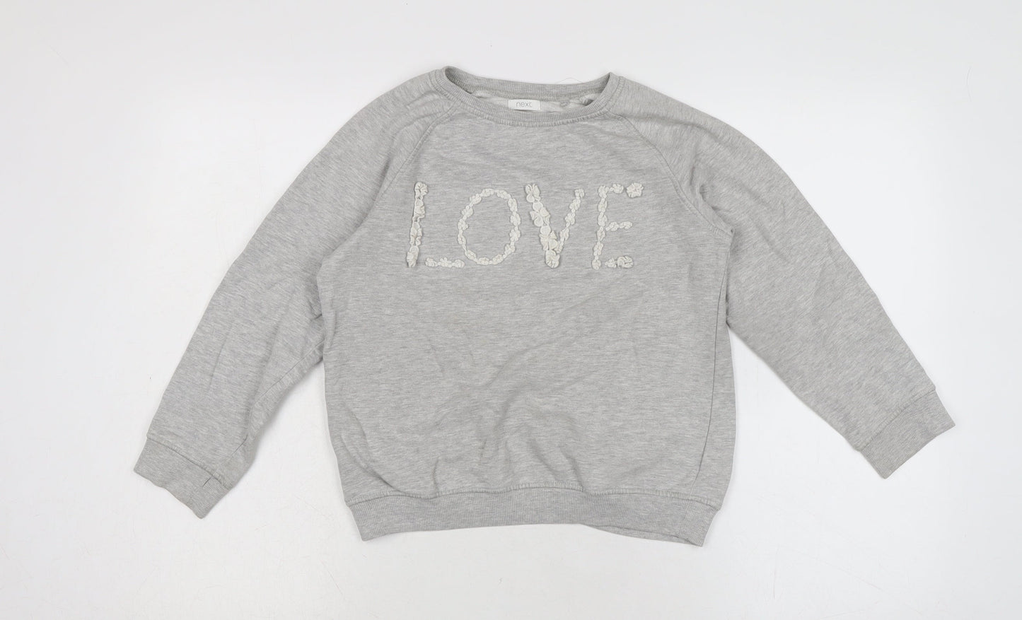 NEXT Girls Grey Cotton Pullover Sweatshirt Size 11-12 Years