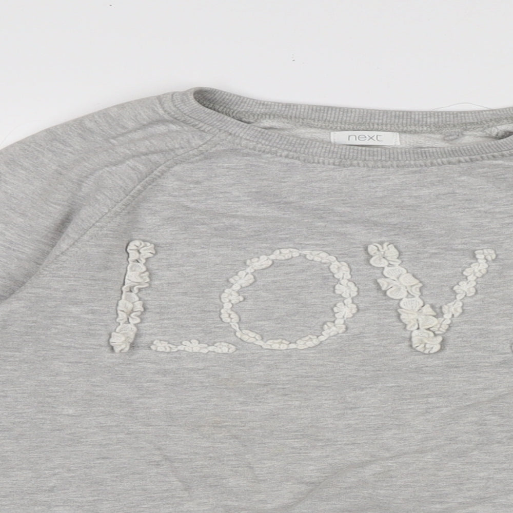 NEXT Girls Grey Cotton Pullover Sweatshirt Size 11-12 Years