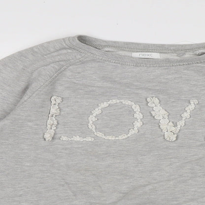NEXT Girls Grey Cotton Pullover Sweatshirt Size 11-12 Years