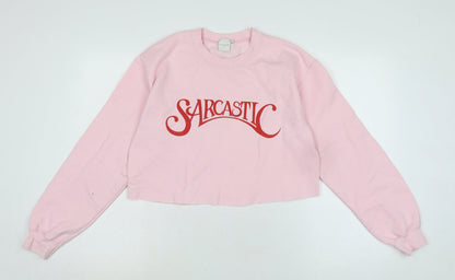 Skinny Dip Womens Pink Cotton Pullover Hoodie Size S