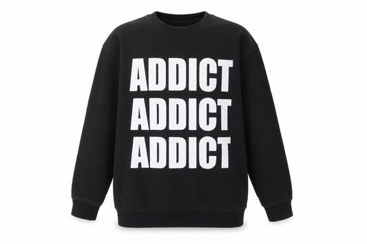Addict Boys Black Cotton Pullover Sweatshirt Size 9 Years
