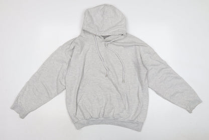 PRETTYLITTLETHING Womens Grey Cotton Pullover Hoodie Size M