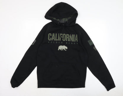 collosseum Mens Black Geometric Cotton Pullover Hoodie Size M