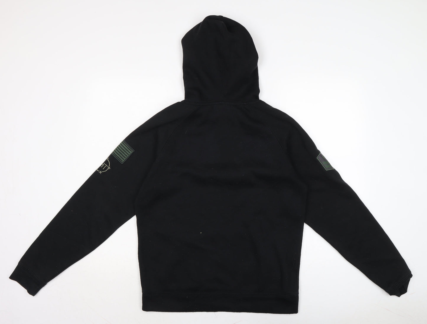 collosseum Mens Black Geometric Cotton Pullover Hoodie Size M