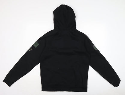 collosseum Mens Black Geometric Cotton Pullover Hoodie Size M