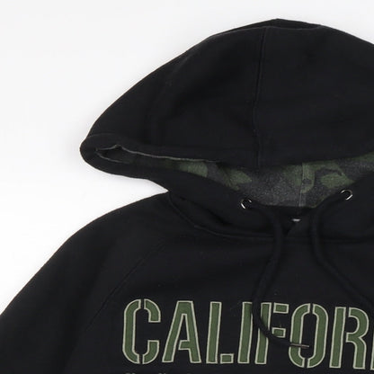 collosseum Mens Black Geometric Cotton Pullover Hoodie Size M