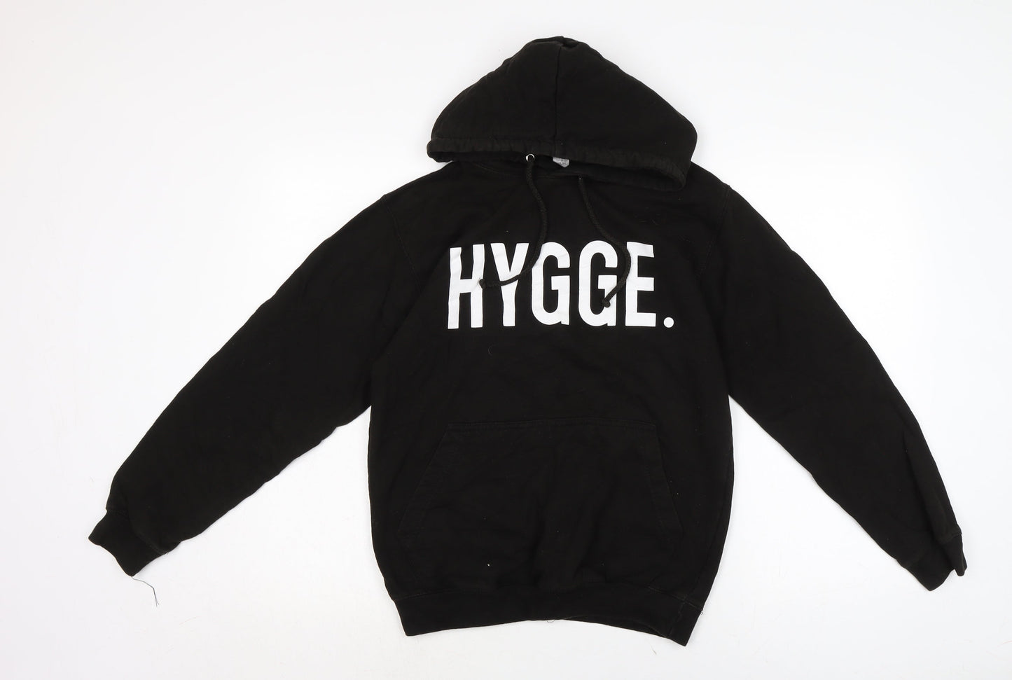Mens UK Size M Just Hoods Black Pullover Hoodie