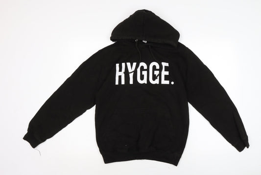 Mens UK Size M Just Hoods Black Pullover Hoodie