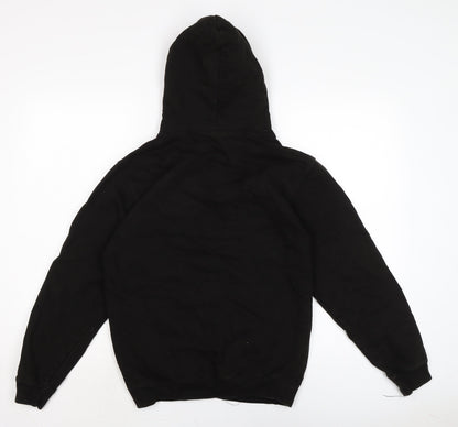 Mens UK Size M Just Hoods Black Pullover Hoodie