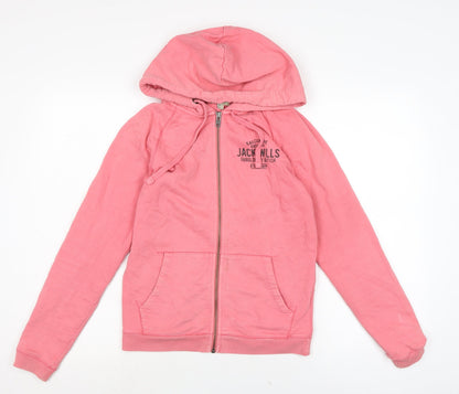 Womens UK Size 6 Jack Wills Pink Full Zip Hoodie