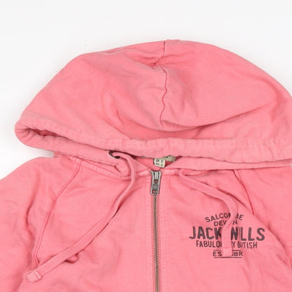 Womens UK Size 6 Jack Wills Pink Full Zip Hoodie