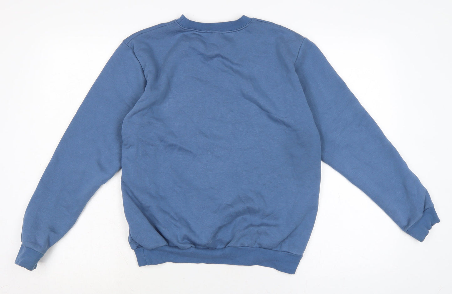 sicilia Mens Blue Cotton Pullover Sweatshirt Size LT