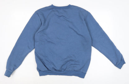sicilia Mens Blue Cotton Pullover Sweatshirt Size LT