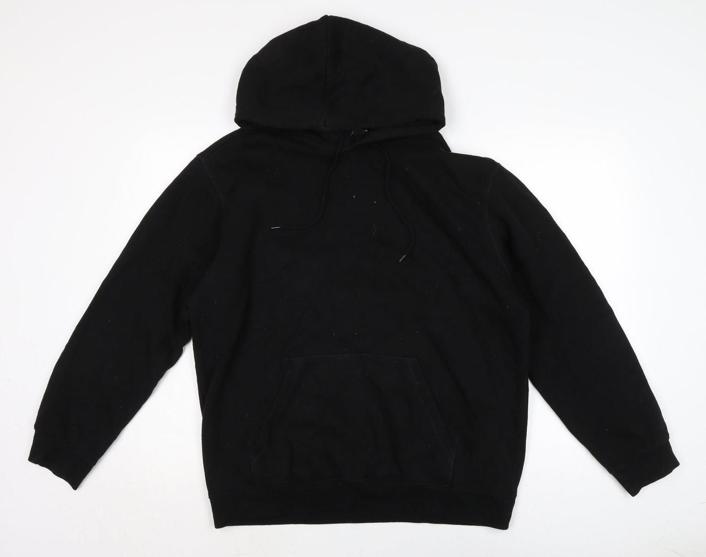 Atmos & Here Mens Black Cotton Pullover Hoodie Size M