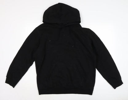 Atmos & Here Mens Black Cotton Pullover Hoodie Size M