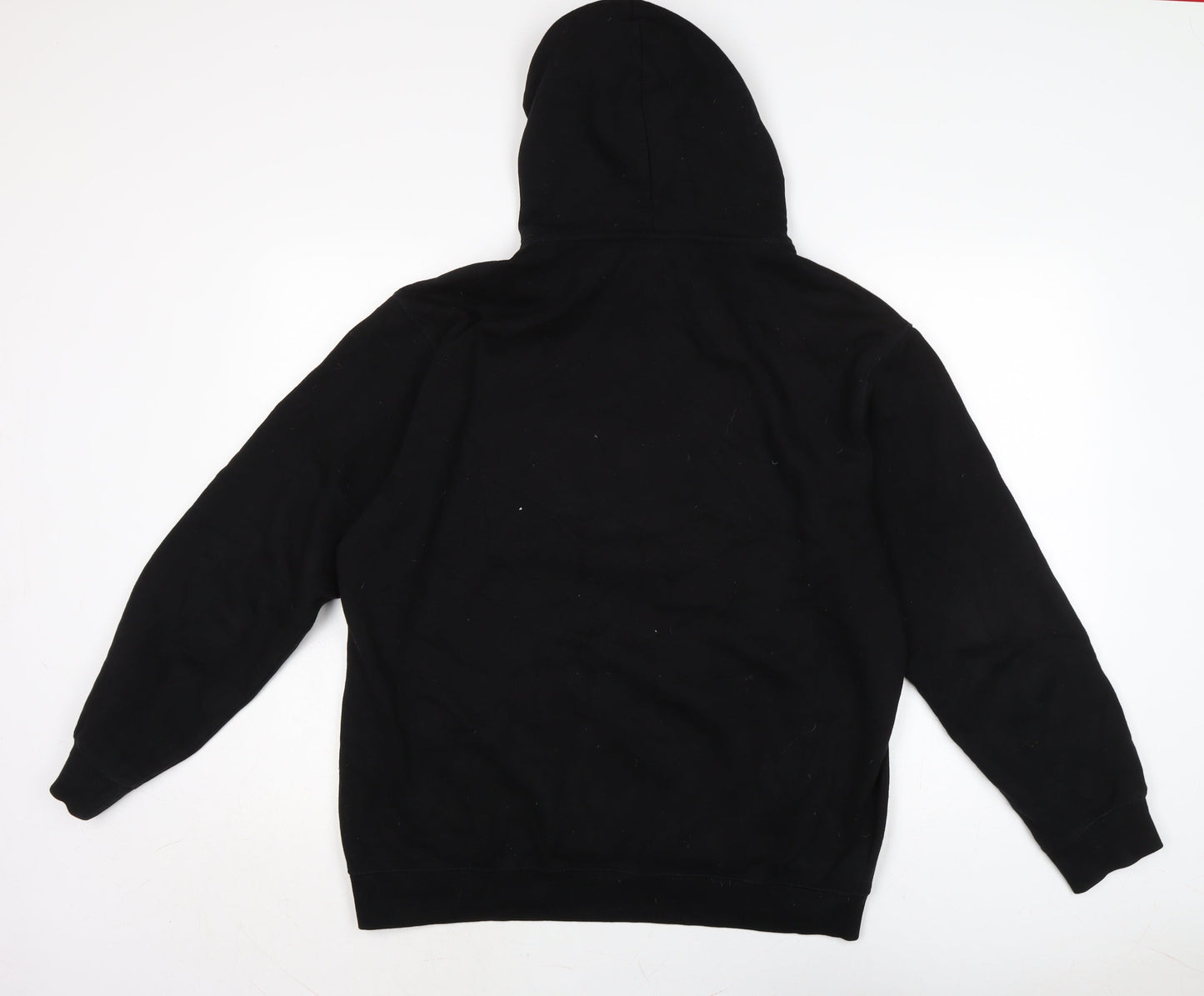 Atmos & Here Mens Black Cotton Pullover Hoodie Size M