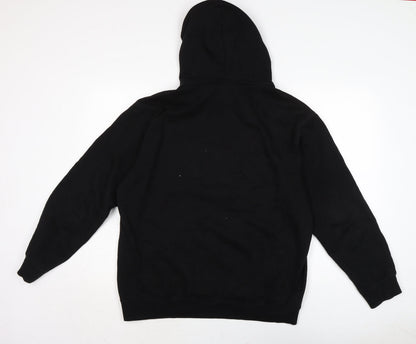 Atmos & Here Mens Black Cotton Pullover Hoodie Size M